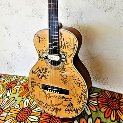 Robert Johnson Tribute Guitar - Delta Blues Parlor Guitar Autographed by BB King, Robert Cray, Buddy Guy, Jeff Healey image 2