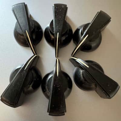 Vox Bulgin Bakelite 1/4" amp knobs [Set of 6] 60s - Black image 2