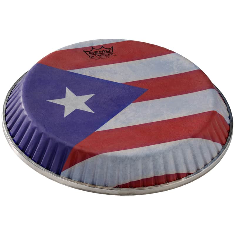 Remo Conga Drumhead, Symmetry, 12.50" D1, SKYNDEEP®, Puerto Rican Flag" Graphic image 1