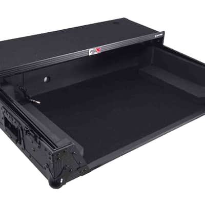 ProX XS-RANEFOUR WLTBL LED ATA Flight Style Road Case for RANE Four DJ Controller with 1U Rack Space and Wheels - Black Finish image 5