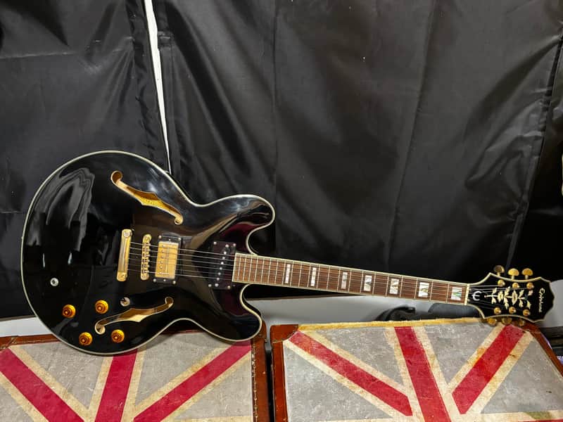 Epiphone Sheraton II Ebony Electric Guitar Upgraded Pickup image 1