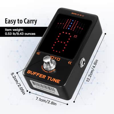 JOYO Buffer & Tuner Guitar Pedal, ±1 Cent Accuracy with LED Display & Analog Buffer Circuit, DC Output, True Bypass (Buffer Tune JF-19) image 6