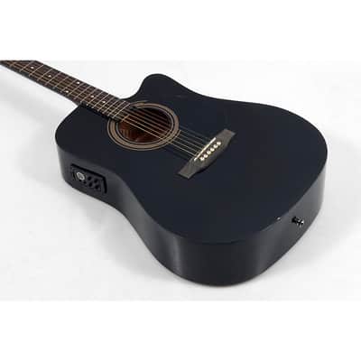Rogue RA-090 Dreadnought Cutaway Acoustic-Electric Guitar Regular Black image 3