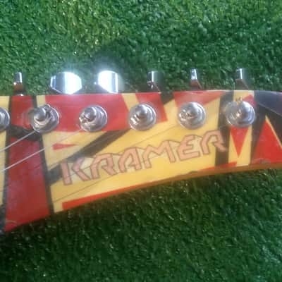 Kramer Vintage 80s EVH Baretta Model Floyd Rose 22 Frets 25.5" Scale Custom Paint 1980s Non Factory But Very Accurate Semi Pro Custom EVH Graphics image 14