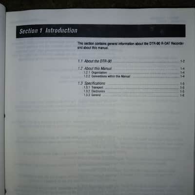 3rd Edition Operation Manual for Otari DTR-90 R-DAT Recorder 1993 image 5