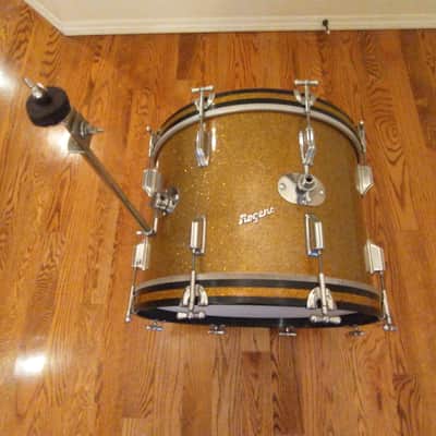 Rogers Vintage Holiday Gold Sparkle 14 X 20 Bass Drum, Early 1960s, Cleveland Tag! image 2
