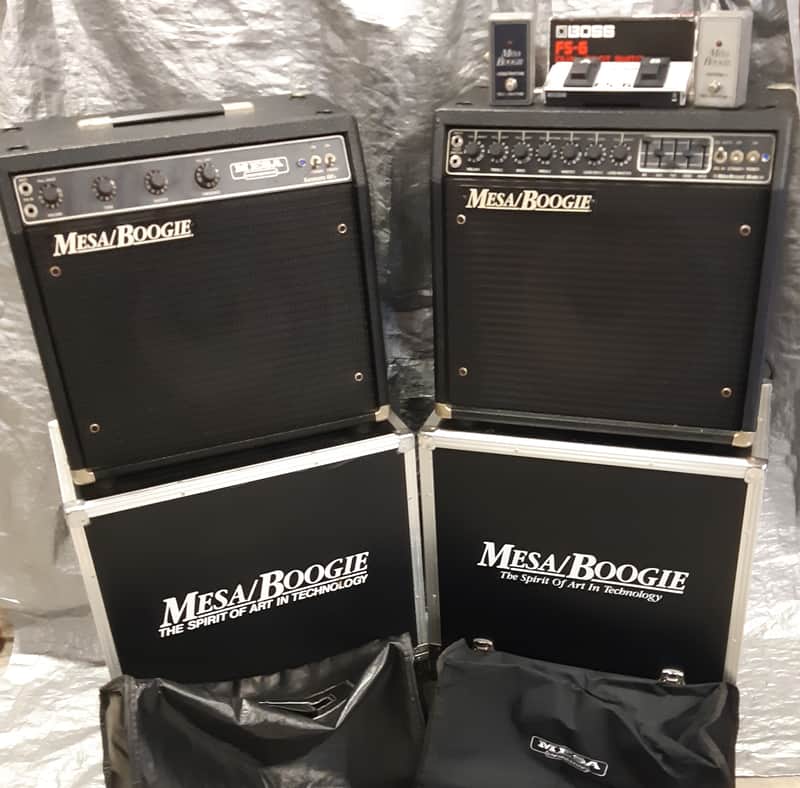 Mesa Boogie MARK III SRGX 1989 BLUE STRIPE with 1990 SATELLITE 60 VALVE 5881/6L6 with SOFT COVERS and ROADCASES image 1