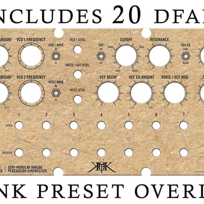 Moog DFAM Blank Patch / Preset Overlay Set ( Pack of 20 ) image 1