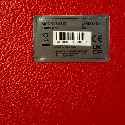 Marshall Studio Vintage SV212 140-Watt 2x12" Design Store Speaker Cabinet 2023 - Red & Basketweave image 6