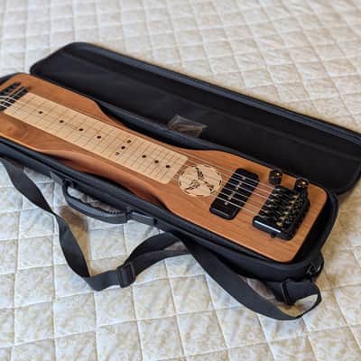 Mini Travel Headless Lap Steel Guitar – Cherry & Maple, P90 Pickup, Gig Bag image 6