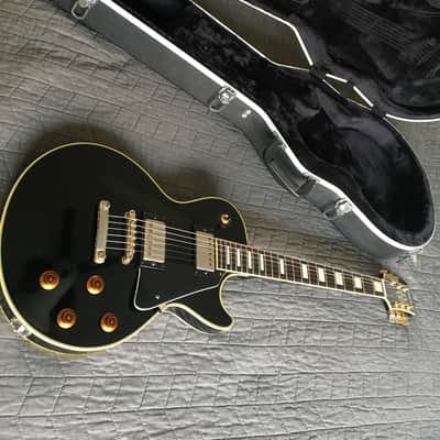Epiphone Les Paul Custom Vintage late '80s Open Book Headstock Aged Black Long Neck Tenon Mik Ebony image 1