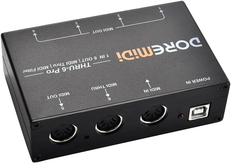 MIDI THRU-6 Pro Box MIDI Splitter + Filter Be Used To Convert 1 MIDI Input Into 6 MIDI Outputs + USB MIDI Output image 1