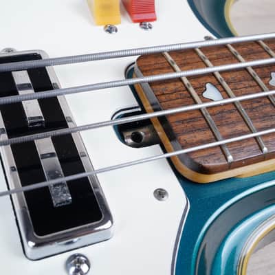 Teisco SPB-200 Spectrum Bass Reissue MIJ 2001 Metallic Blue Short Scale 30' Japan w/ Bag image 7