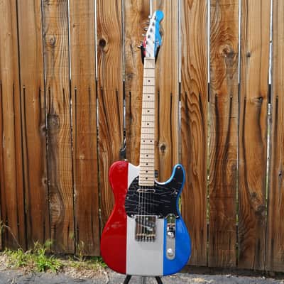 G&L USA CUSTOM SHOP ASAT Classic Red,White,Blue Metal Flake 6-String Electric Guitar w/ Case (2024) image 3