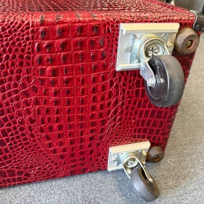 Mesa Boogie 4x12 4FB Oversized Recto Cabinet- Custom Red Crocodile Tolex 2007 - w/cover + casters image 20