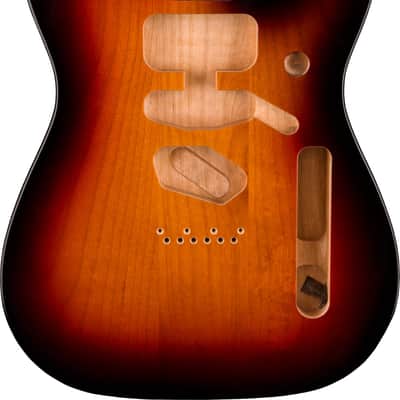 Fender Deluxe Series Telecaster SSH Alder Body Modern Bridge Mount, 3-Color Sunburst image 3