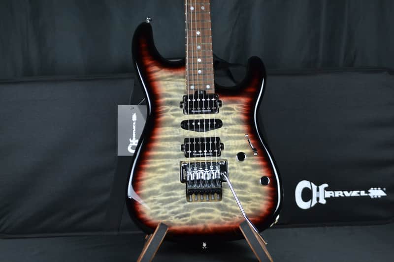 Charvel MJ San Dimas Style 1 HSH PF QM FR with Case - Midnight Glow image 1