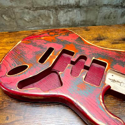 Warmtone CG HSH Strat Style Guitar Body Relic "Knight” Nitro 4.0lbs image 5