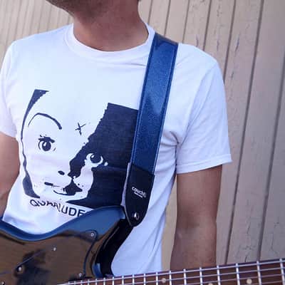 Couch Custom Blue Sparkle Lightning Bolt Guitar Strap image 5