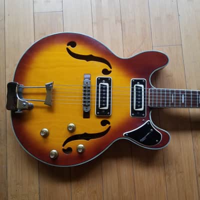Univox Coily ES-335 Style Semi Hollowbody 1969 Sunburst-Japan- image 1