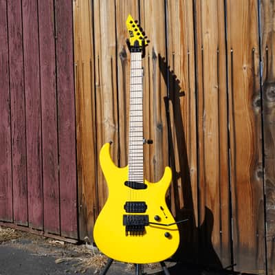 ESP Custom Shop Maverick FM Neon Yellow 27-Fret (2026 NAMM Booth Guitar) image 3