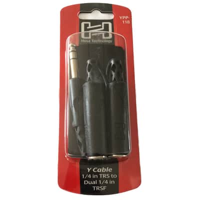 New - Hosa YPP-118 1/4" TRS Stereo Male Plug to Dual 1/4" TRS Female Y Cable Splitter image 2