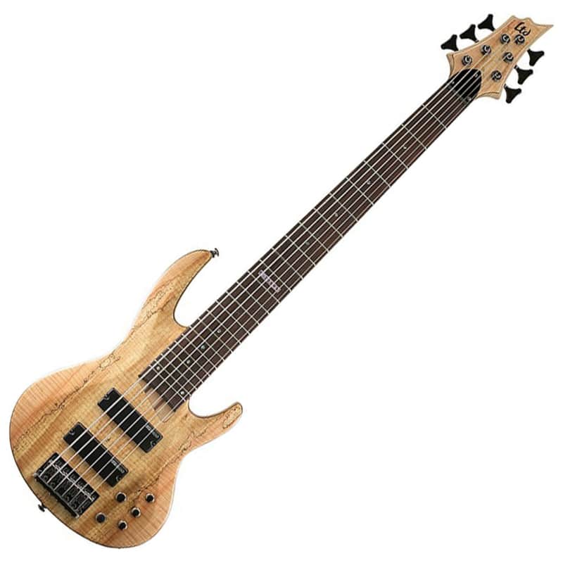 ESP LTD B-206SM Spalted Maple 6-String Bass Guitar, Natural Satin image 1