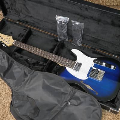 Video! Glarry GTL Semi-Hollow T-Style Electric Guitar w/ Case + Gig Bag image 1