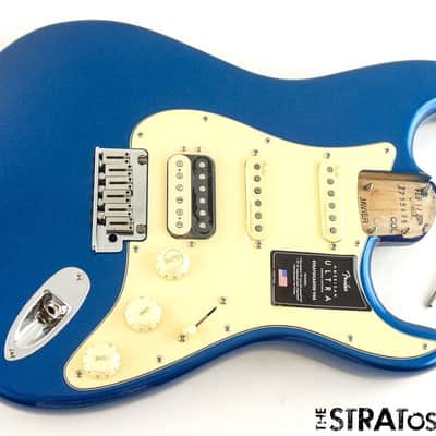 Fender American Ultra Stratocaster Strat HSS LOADED BODY USA Alder Cobra Blue image 1