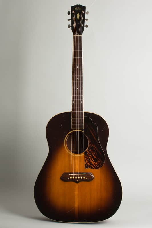 Gibson  J-55 Flat Top Acoustic Guitar (1940), ser. #758F-14, original black - red line hard shell case. image 1