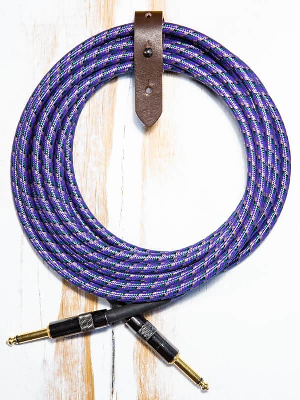 20-ft Premium USA Made Guitar Cable 1/4 Straight Gold Connectors Violet Purple Braided image 1