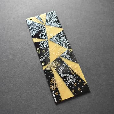 9HP Eurorack Blank Panel with artwork by Isn'tses. 3U, Black & Gold Modular Blind Panel, PCB Art, Eurorack Accessories image 1