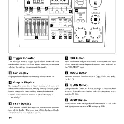 Roland TD-10 — Owners Manual User Guide Instructions — 182 Pages — USA Made image 8