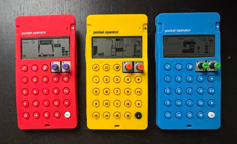 Teenage Engineering Pocket Operator Bundle - PO-12 Rhythm, PO-16 Factory, PO-20 Arcade w/silicon cases
