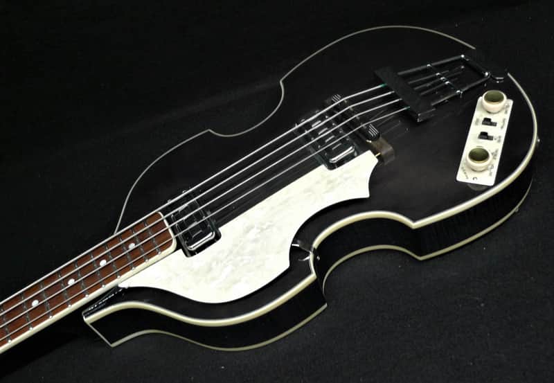 Hofner HCT500/1L-BK Left Handed Custom Conversion Beatle Bass Toaster Pickops & Tea Cups Trans Black image 1
