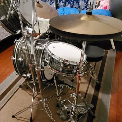Ludwig Classic Maple Fab Outfit 9×12 / 14x14 / 14x20 Drum Set 1966 - Black Oyster Pearl image 4