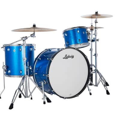Ludwig NeuSonic Blue Super Sparkle Pro Beat Drums 14x24_16x16_9x13 3pc Shell Pack | NEW | Authorized Dealer image 1