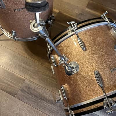 Rogers Covington-era Early 60s Drum Kit/Set - Champagne Sparkle, B&B lugs/Jasper Shells image 6