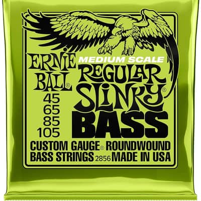 Ernie Ball Medium Scale Regular Slinky Nickel Wound Bass Guitar Strings, 45-105 Gauge (P02856) image 1