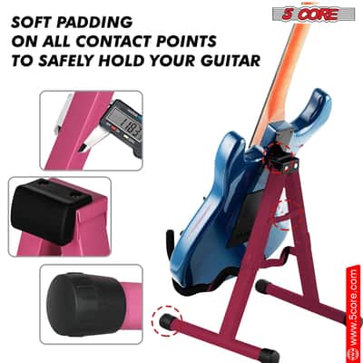 5 Core Guitar Stand A Frame w Soft Foam Arm Non Slip Rubber for Acoustic Electric Bass image 6