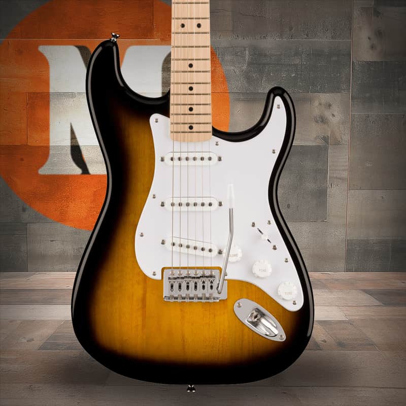 Squier Squier Sonic Stratocaster - Maple Fingerboard - White Pickguard - 2-Color Sunburst image 1