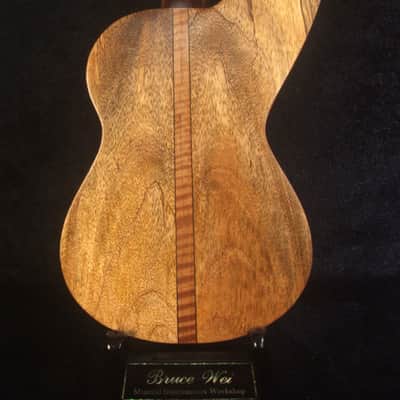 Handmade 5 String Harp Style Concert Ukulele Solid Mango, MOP Vine Inlay, Bruce Wei HU15-2003 image 6