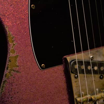 American Fender Telecaster Custom Heavy Relic Pink Gold Sparkle Colorshift! image 25