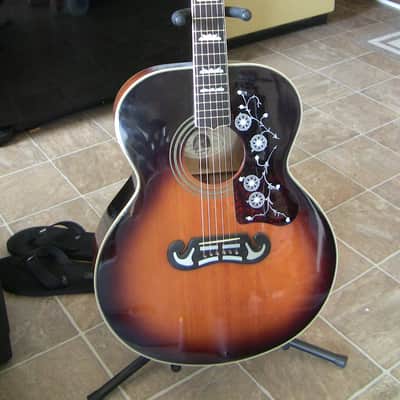 RARE! Barely used 1994 Epiphone EJ-200 in Vintage Sunburst with OHSC, OASIS/NOEL GALLAGHER!! image 10