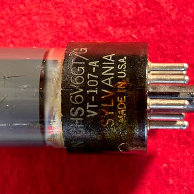 Sylvania/Unknown 6V6GT Amplifier Replacement Tube Mismatched Pair 1970’s Black Base Tested Good image 3