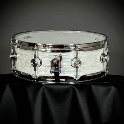 Custom Built Maple 14 x 4 Inch Snare Drum White Oyster Maple Snare Drum 2025 - White Oyster Wrap image 1