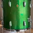VG Vintage Ludwig No. 952 Classic 16x18" Floor Tom with Keystone Badge Mid 60’s Green Sparkle