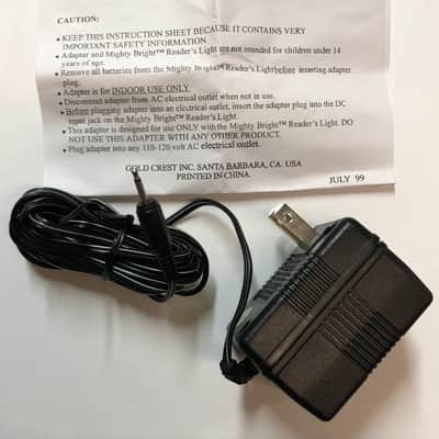 Mighty Bright 36321-T Reader's Light AC Adapter 3.5mm - Black image 3