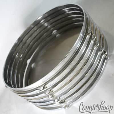 Pearl Chrome Rims Set 6x 13" Tom Drum Hoops Vintage 60s-70s Lot Parts image 2