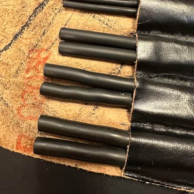 Triangle Beater Set, Homemade, 8 Piece (4 Pairs), 8" Length, w/Handmade Leather Case-EXCELLENT image 16